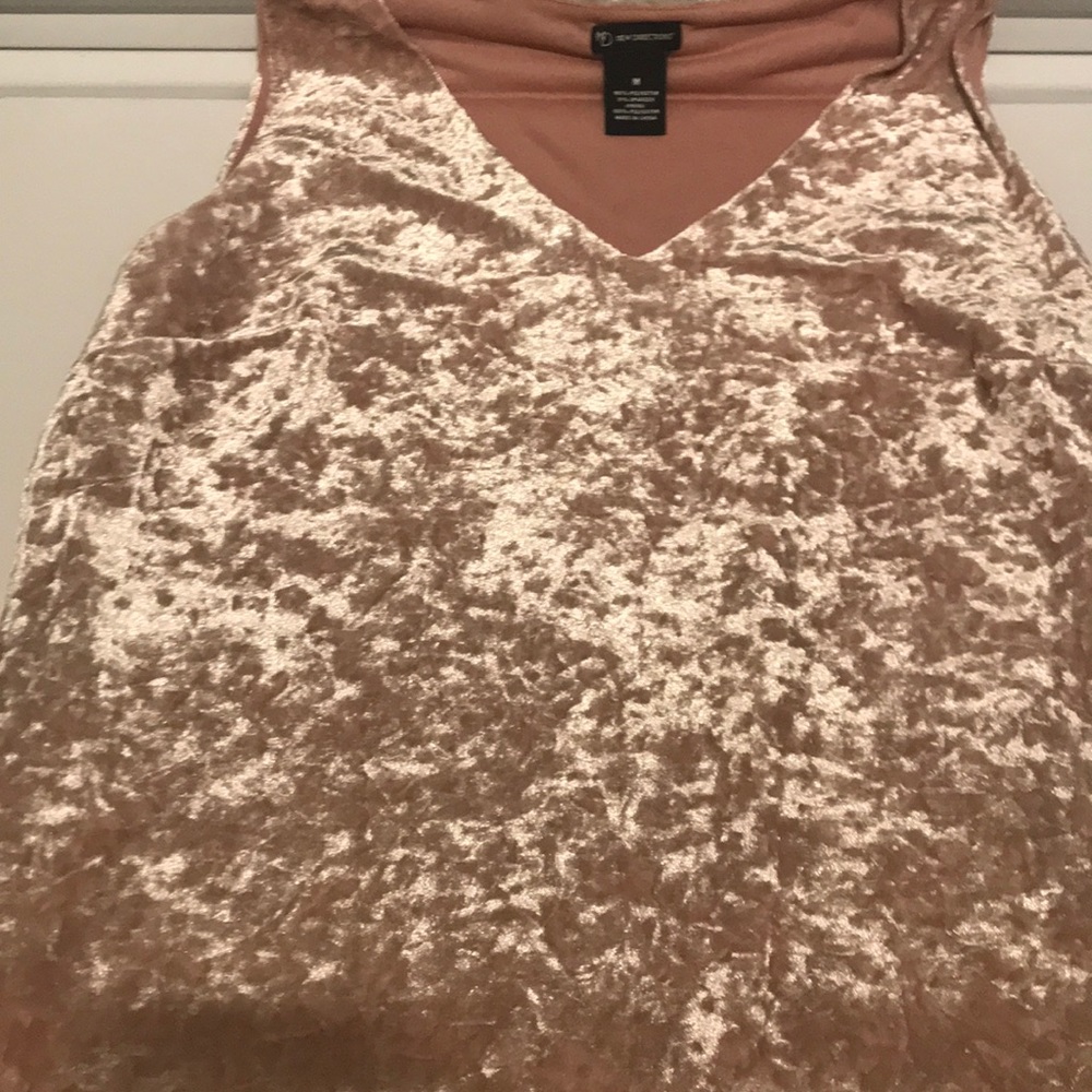 Blush velvet tank top